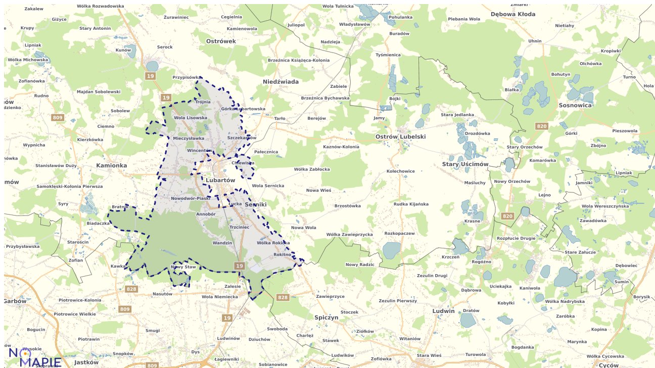 Mapa obszarów ochrony przyrody Lubartowa