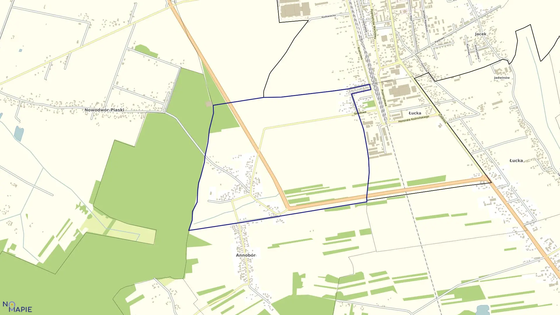 Mapa obrębu ANNOBÓR KOLONIA w gminie Lubartów